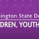 White logo for Washington State Department of Children Youth & Families on purple background